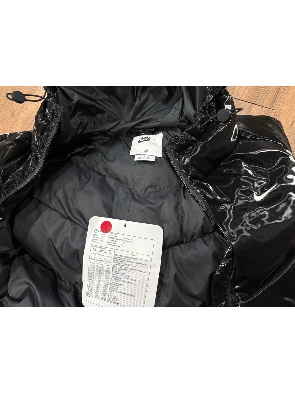 Nike Therma-FIT Women's Black Shine Puffer Hooded Jacket $230